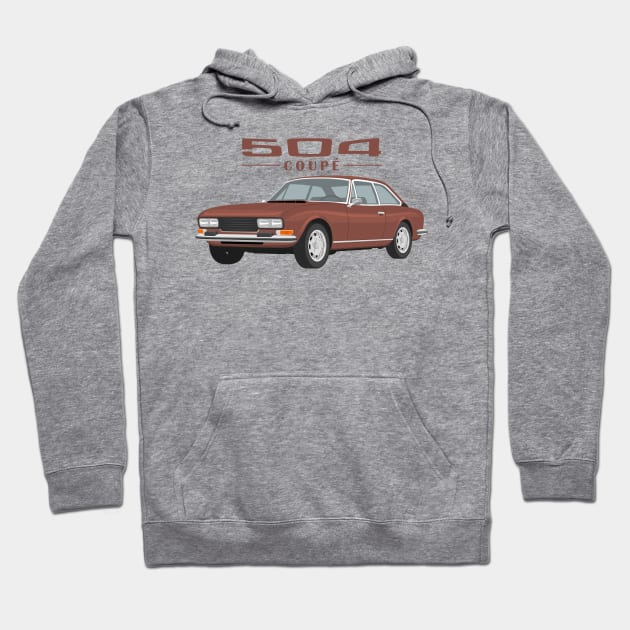 504 Coupé Cabriolet Coupe brown Hoodie by creative.z